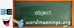 WordMeaning blackboard for object